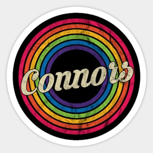 Connors - Retro Rainbow Faded-Style Sticker